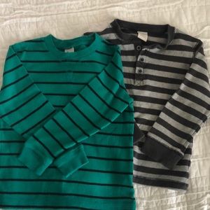Lot of 2 boys waffle knit long sleeved shirts